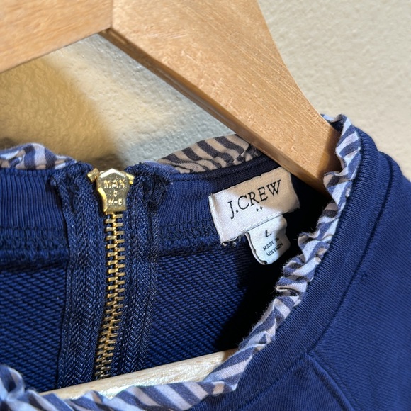 J. Crew Woven Large ruffleneck pullover sweatshirt - Picture 4 of 10